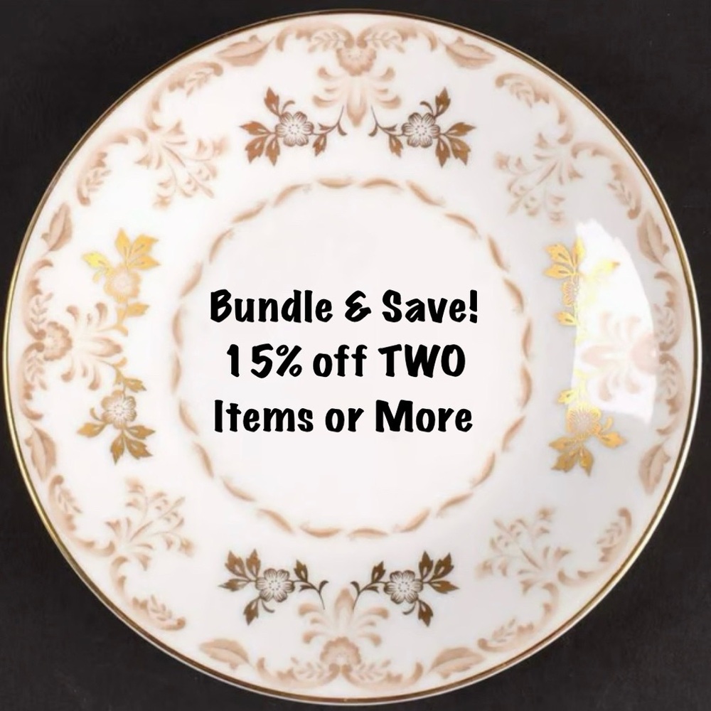 Gold and Cream Floral Dinnerware Set